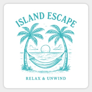 Island Escape - Relax and Unwind Hammock Beach Sunset Design Magnet